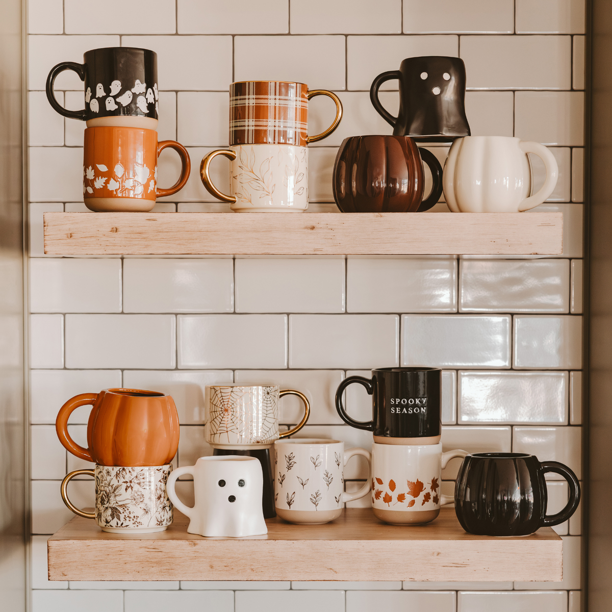 Mug: Ghost Pattern Stoneware Coffee Mug