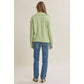 in february - MORNING LIGHT UPLIFTING SOFT PASTEL POLO SWEATER TOP: BUTTER YELLOW / L