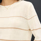 Gradient Width Stripe Sweater: Ivory