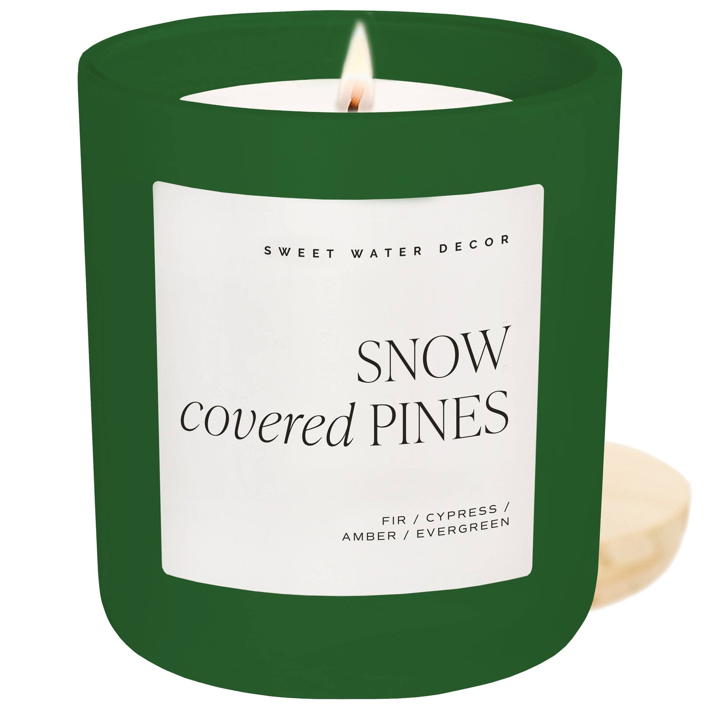 Candle: Snow Covered Pines 15 oz Soy Candle, Matte Jar