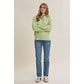 in february - MORNING LIGHT UPLIFTING SOFT PASTEL POLO SWEATER TOP: BUTTER YELLOW / L