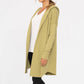 Open Front Longline Hoodie Cardigan: NATURAL