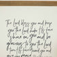 The Lord Bless You | Wall Art: Soft White-Black Text / Dark Brown Frame / 24 inches x 24 inches