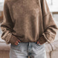 Lovesoft - Customized Drop Shoulder Crew Neck Pullover Sweatshirt: Orange / 75%Polyester+25%Cotton / M