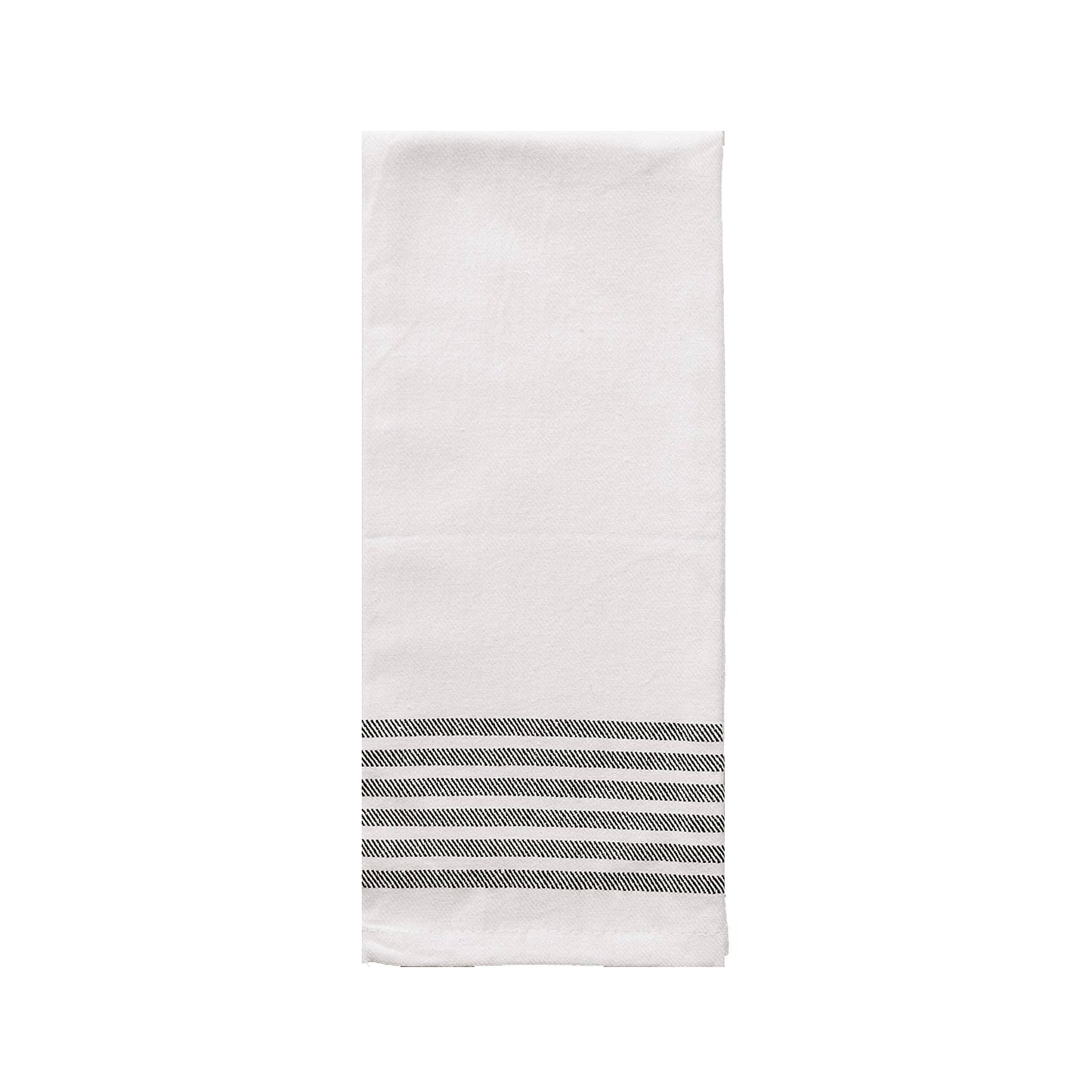 Striped Hand Towel, 6 Black Stripes