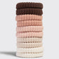 Recycled Fabric Ribbed Hair Elastics 10pc Set - BLUSH
