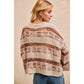 BiBi - VINTAGE SOFT CHECK PATTERN CHUNKY KNIT SWEATER: MOCHA MULTI / L