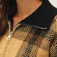 Be Cool - PLAID ZIP UP SWEATER JACKET : BLUE / M