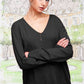 La Miel - JBS3122-V-neck Long Sleeve Lightweight Knit Top Christmas: Apple Green / S