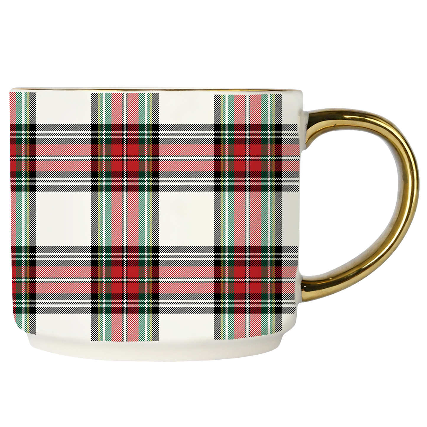 Mug: White Plaid Coffee Mug