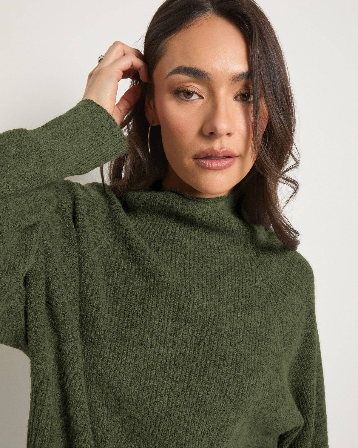 Seventy Eight and Sunny (SEAS) - Driftwood Sweater: Olive Marled / S