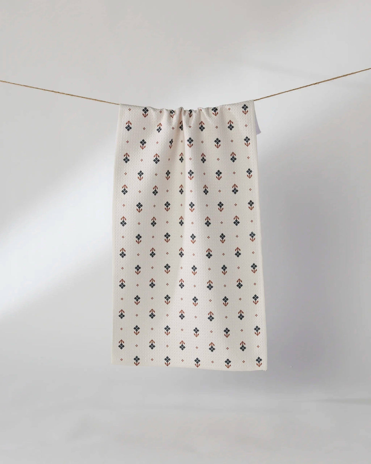 Geometry - Folk Pixel Mini Towel: White