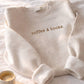 OAT COLLECTIVE - EMBROIDERED COFFEE AND BOOKS Sweatshirt Pullover Relaxed Fit: VINTAGE WHITE LONG SLEEVE / XL