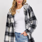 Classic Plaid Hooded Shacket: IVORY/BLACK