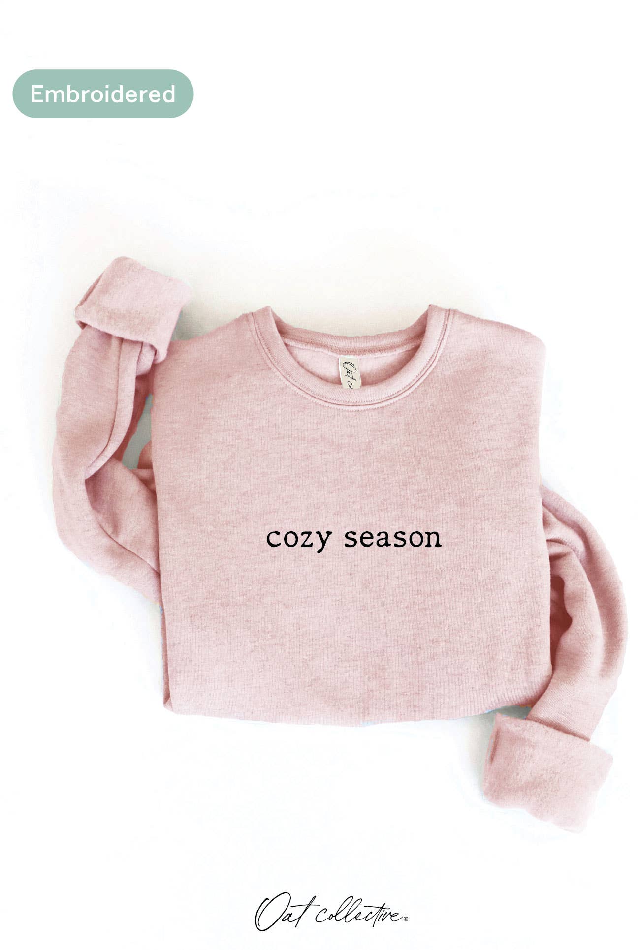 OAT COLLECTIVE - EMBROIDERED COZY SEASON Sweatshirt : VINTAGE WHITE LONG SLEEVE / M