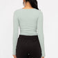 Seamless Ribbed Long Sleeve Top: BLACK