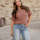 Indie & Co. | Women's Apparel - Maya Mock Neck Sweater-Brown | Batwing Sleeves | Casual Top: Coffee / 55%Acrylic+45%Cotton / XL