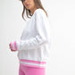 Contrast Cinch Cotton Sweatshirt: WHITE/BLUE JAY