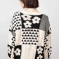 Floral Knit Sweater: BLACK MULTI