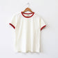 OAT COLLECTIVE - PREMIUM BASIC Ringer top: NATURAL/GREEN / L