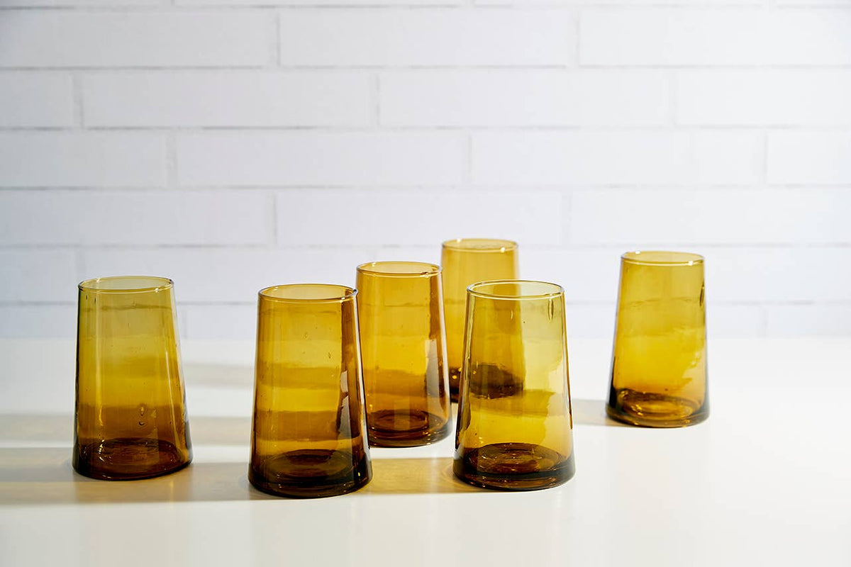 Verve Culture - Moroccan Cone Glassware Large - Amber: Amber