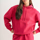 Cotton Blend Drop Shoulder Hoodie: HALOGEN BLUE
