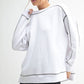 Vintage Stitch Cotton Sweatshirt: WHITE/WATERMELON