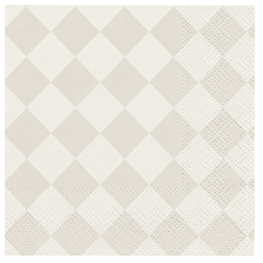 Cocktail Napkins, Set of 20 - Checker Pattern