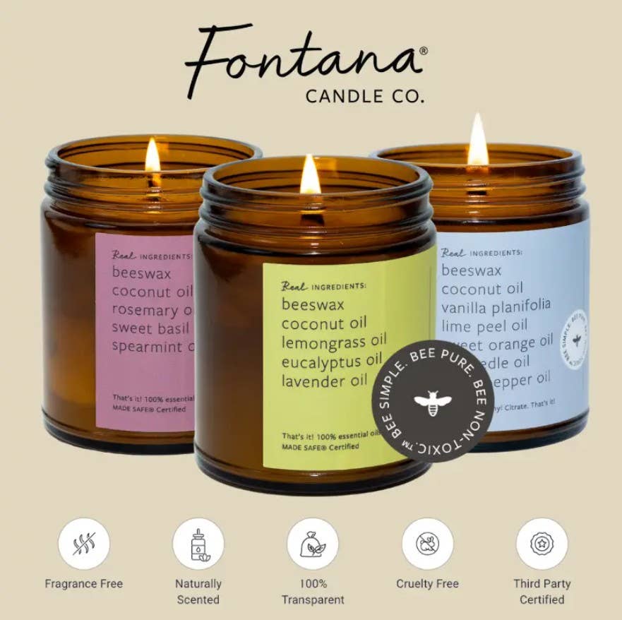 Fontana Candle Co. - Golden Grove Essential Oil Beeswax Jar Candle: Non-Toxic