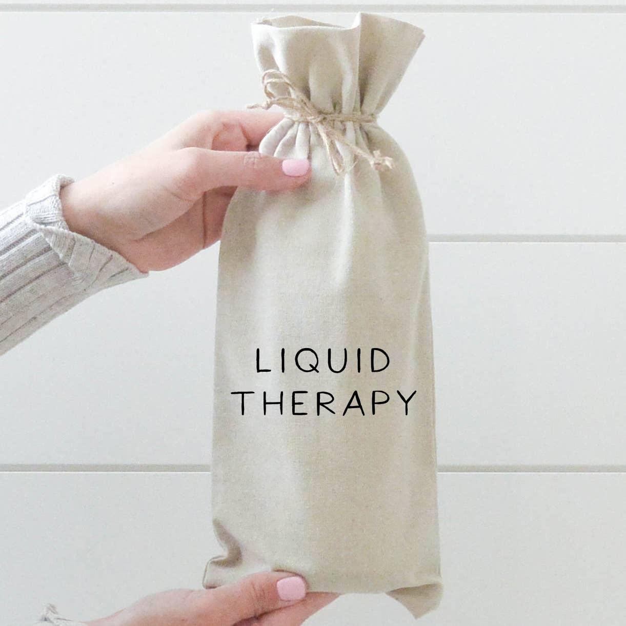 Liquid Therapy Wine Bag: White Cotton