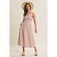 in february - SOFT-GLOW COTTON BLEND LUREX STRIPE FIT AND FLARE MIDI DRESS: RED / S