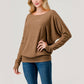 Heimious - Long Dolman Sleeve Round Neck Brushed Knit Top, 2739: Navy / S