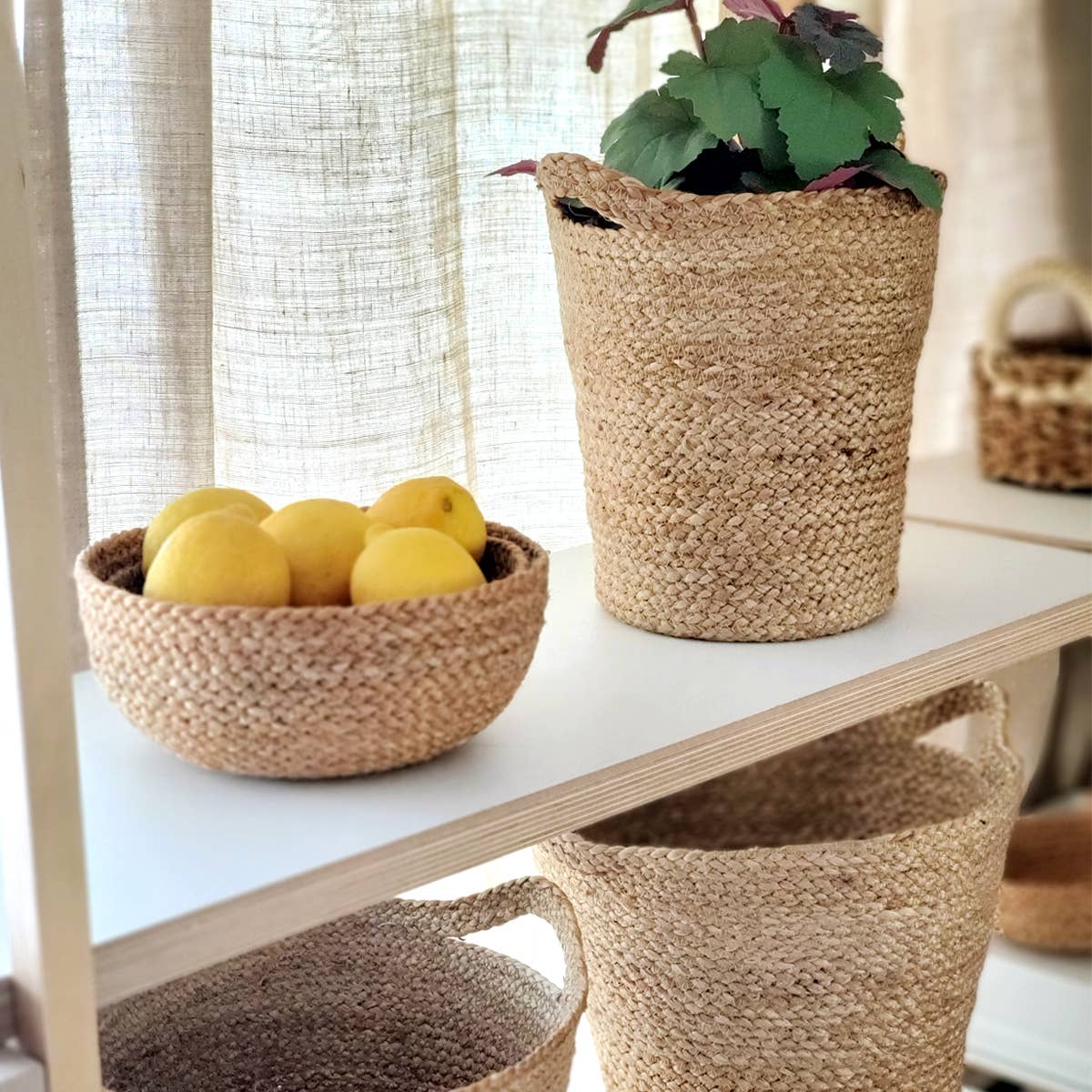 Handwoven Storage • Kata Basket with Slit Handle-Set of 3