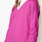 La Miel - JBS3122-V-neck Long Sleeve Lightweight Knit Top Christmas: Apple Green / S