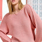 La Miel - JDS3608-Boat Neck Off Shoulder Dolman Sleeve Sweater Fall: Frosty Mint / L