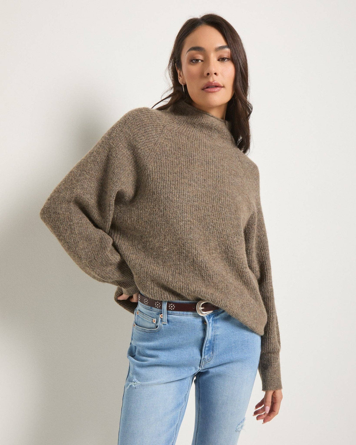Seventy Eight and Sunny (SEAS) - Driftwood Sweater: Olive Marled / S