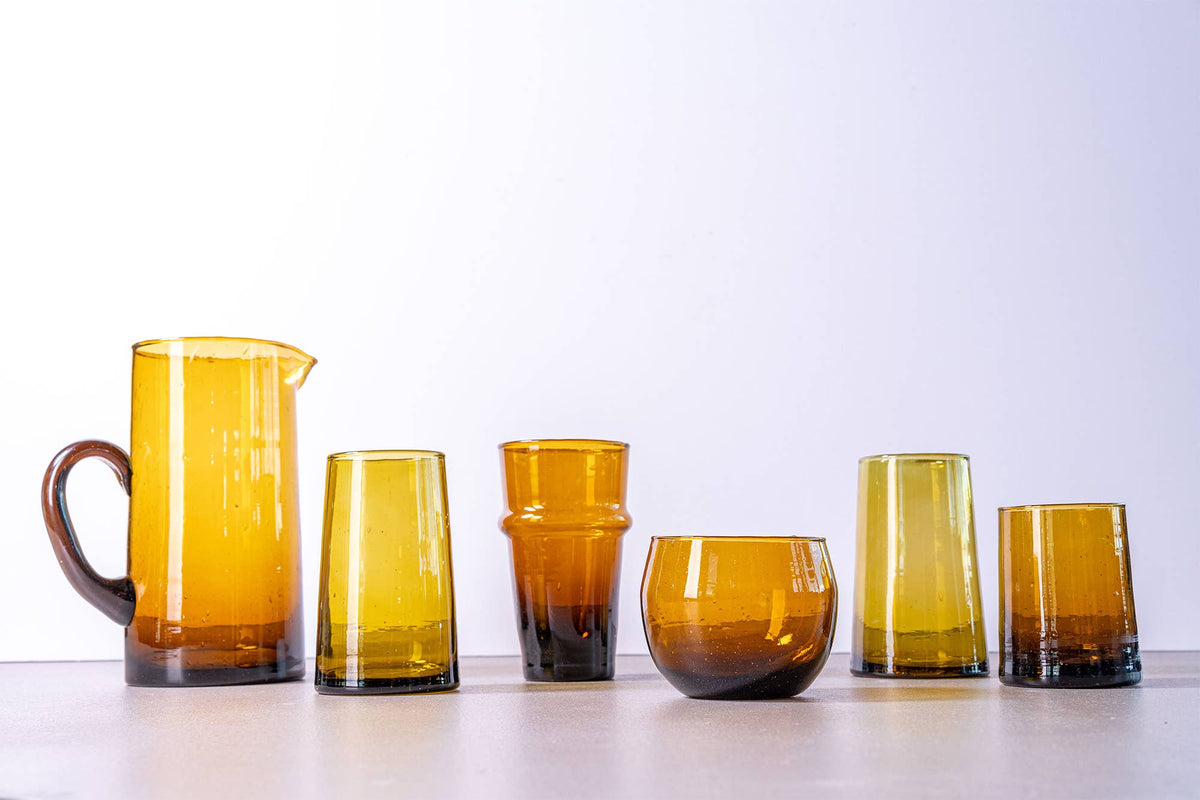 Verve Culture - Moroccan Cone Glassware Large - Amber: Amber