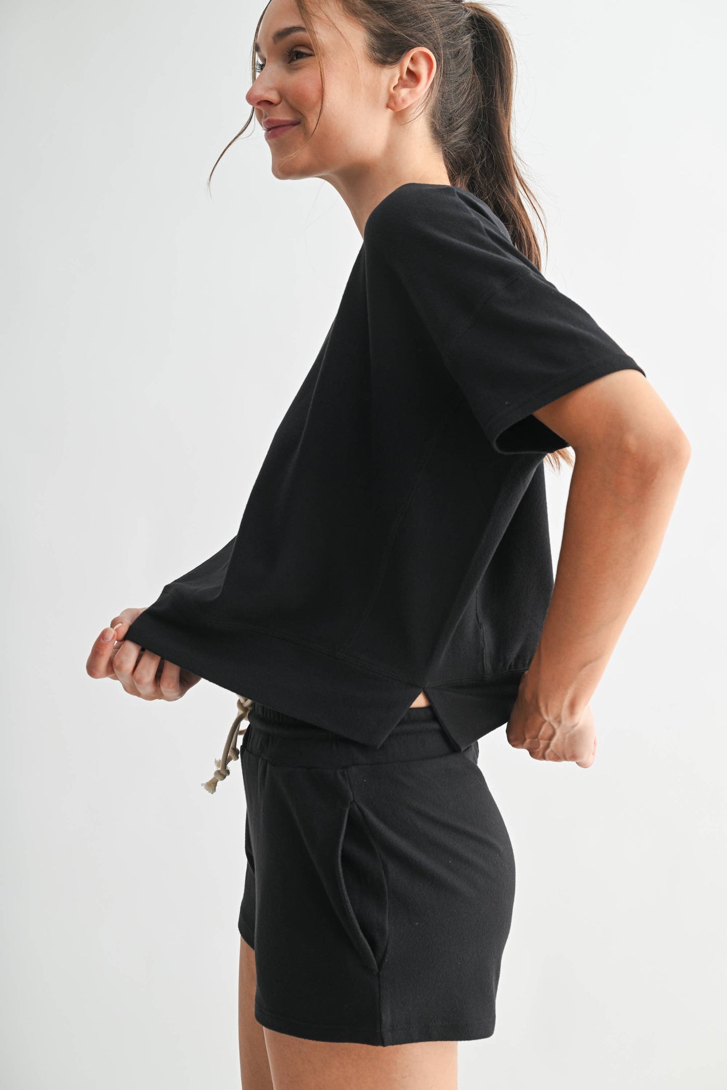 Mono B - Brushed Hacci Dolman Top: BURNT AMBER / S:M:L (2:2:2)