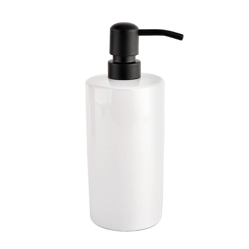 White Stoneware Dish Soap Dispenser- 15 oz