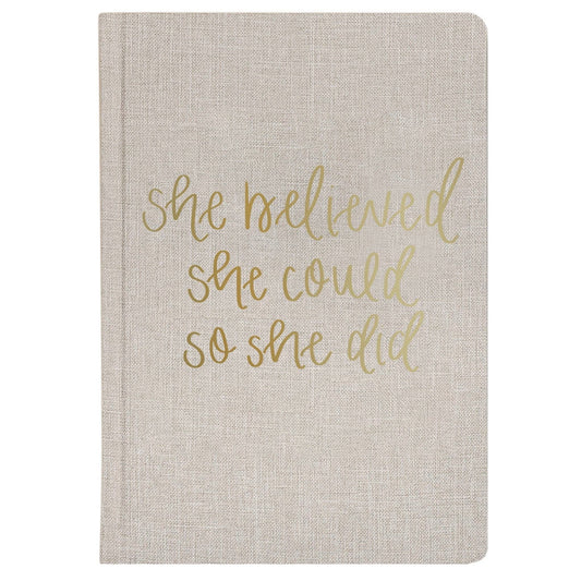 Journal: She Believed She Could Fabric Journal