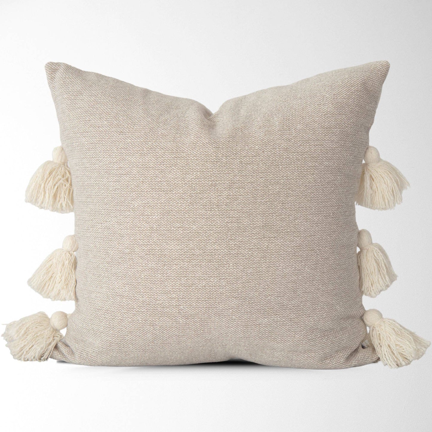 Coraline Textured Pillow Cover with Side Tassels 20x20