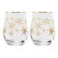 Snowflakes Stemless Wine Glasses, Boxed Set of 2