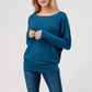 Heimious - Long Dolman Sleeve Round Neck Brushed Knit Top, 2739: Navy / S