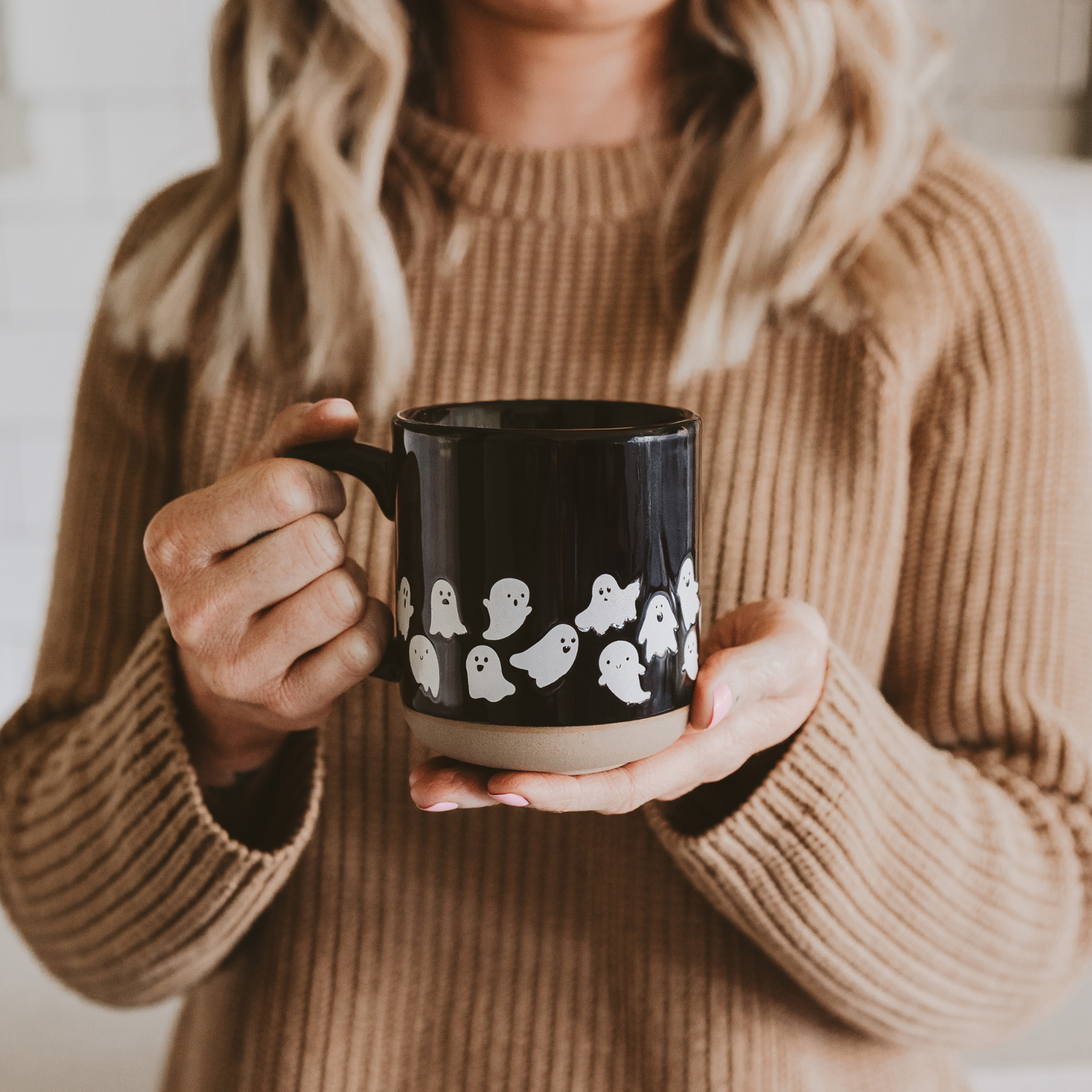 Mug: Ghost Pattern Stoneware Coffee Mug