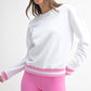 Contrast Cinch Cotton Sweatshirt: WHITE/BLUE JAY