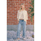 BiBi - VINTAGE WASHED STRAIGHT JEANS WITH SIDE STITCH DETAIL: WASHED DENIM / XL