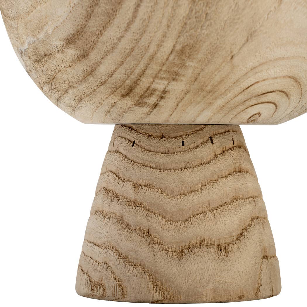 Sagebrook Home - Bowl - Brown Paulownia Wood with Pedestal Base, 8 in.