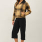 Be Cool - PLAID ZIP UP SWEATER JACKET : BLUE / M