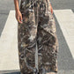 Lovesoft - Tartan Plaid Wide Leg Palazzo Pants: Branch Print / 95%Polyester+5% Elastane / 2XL