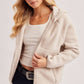 Bluivy - SOFT SHERPA FLEECE ZIPPER FRONT HOODIE JACKET: WINE / M